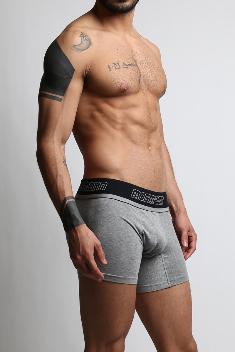 2-Pack Mosmann Heather Grey & Orange Plaid Boxer Briefs