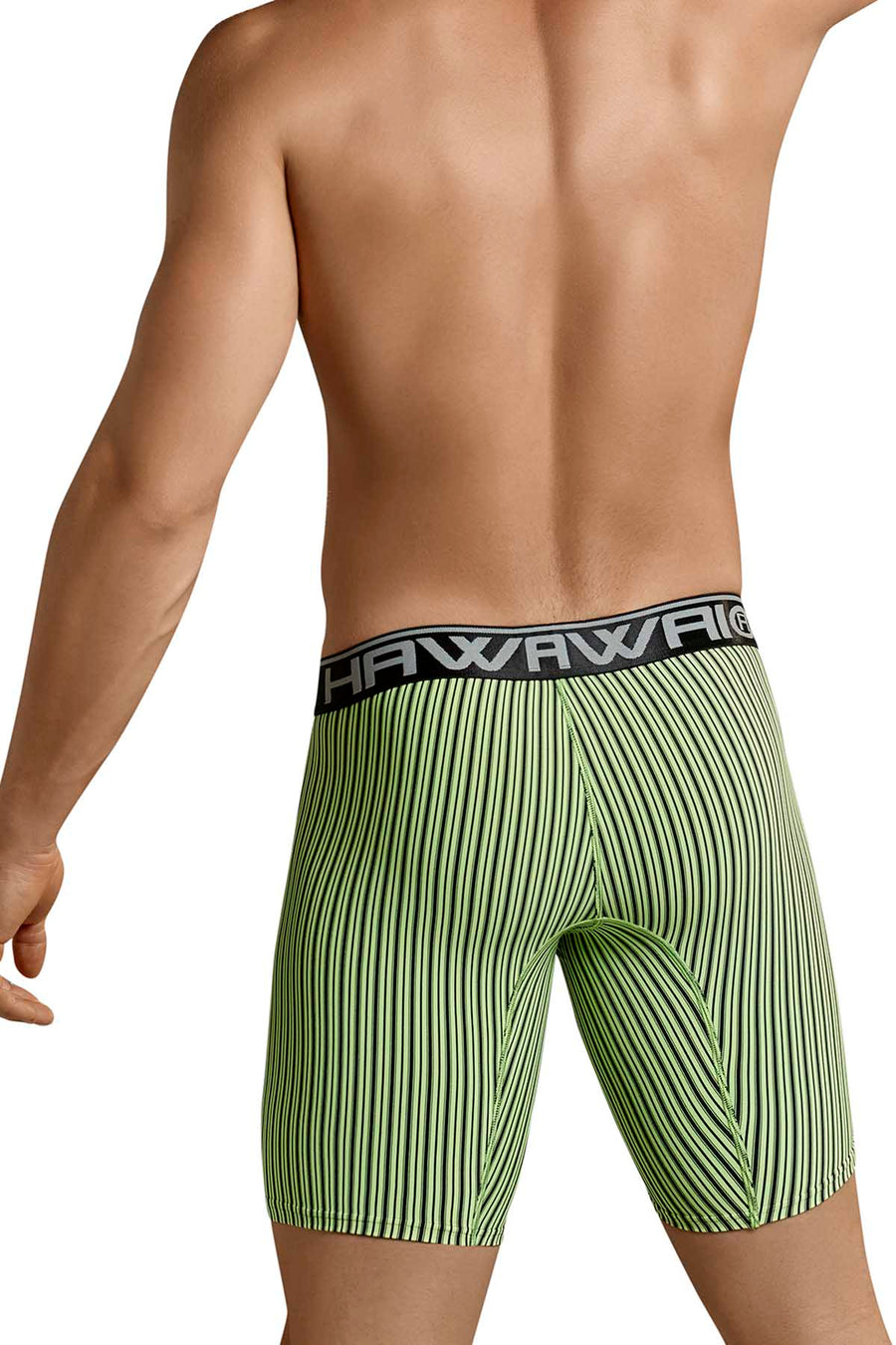 Hawai Black & Lime Green Stipe Boxer
