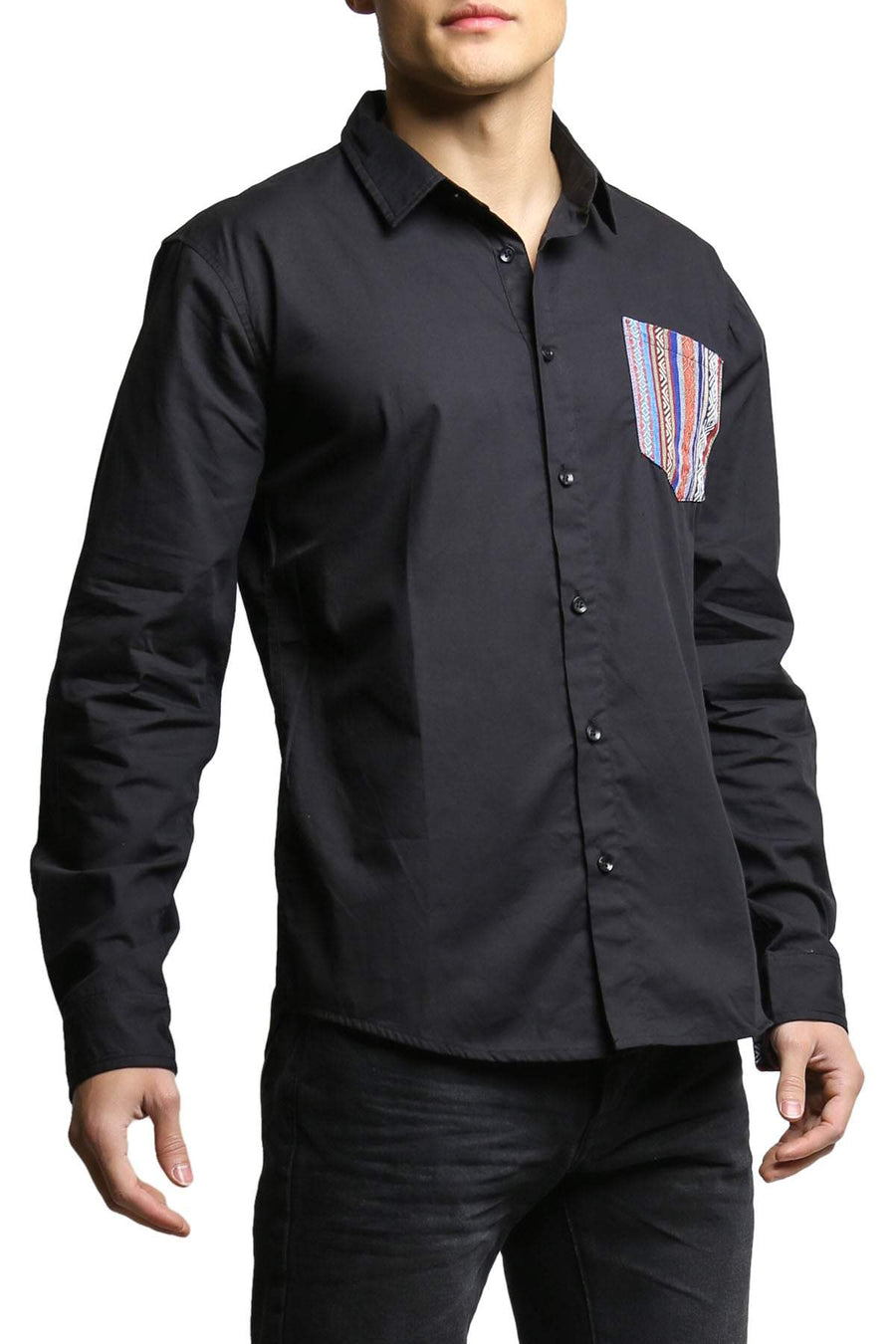 00 Nothing Black Navajo Joe Button-Up