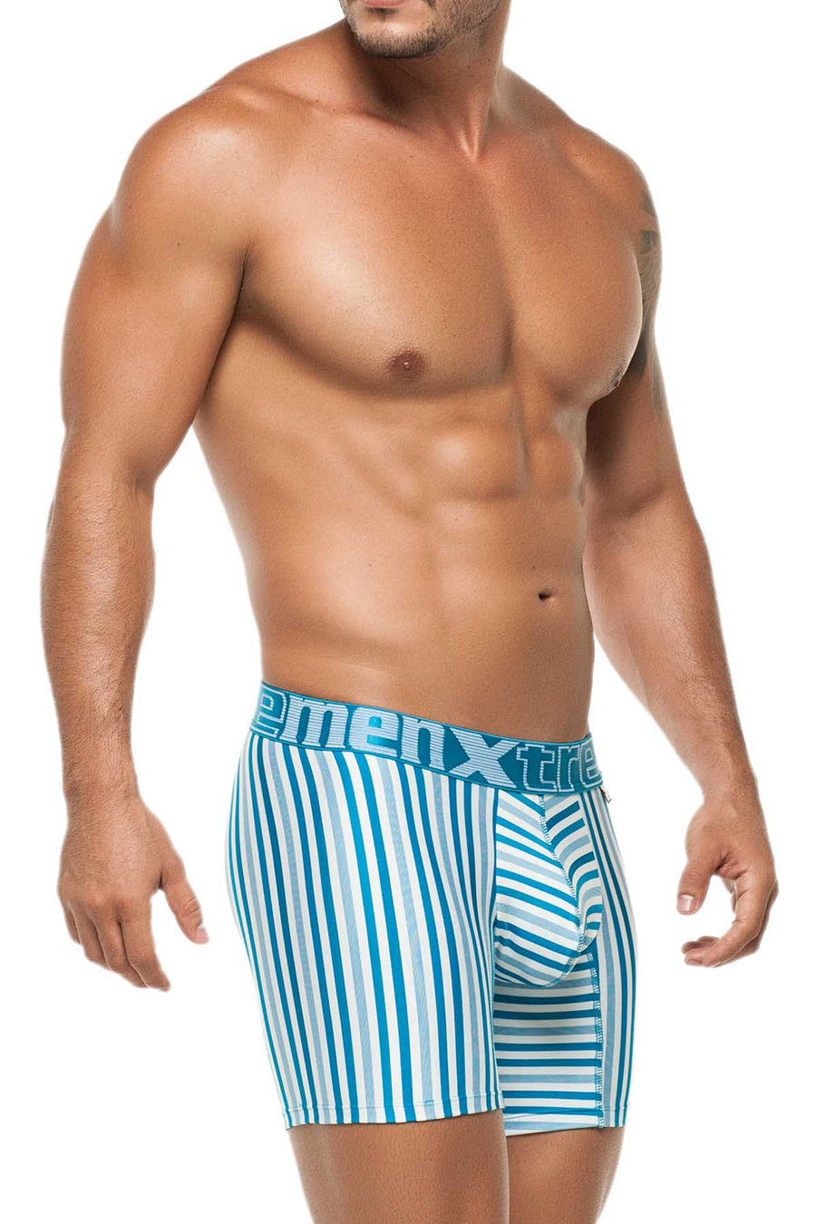 Xtremen Blue Classic Stripes Microfiber Boxer Brief
