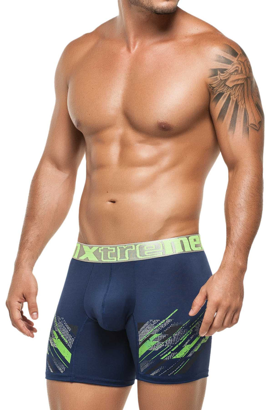 Xtremen Blue Craquel Boxer Brief