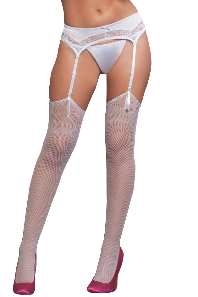 Seven Til Midnight White Fishnet Thigh High