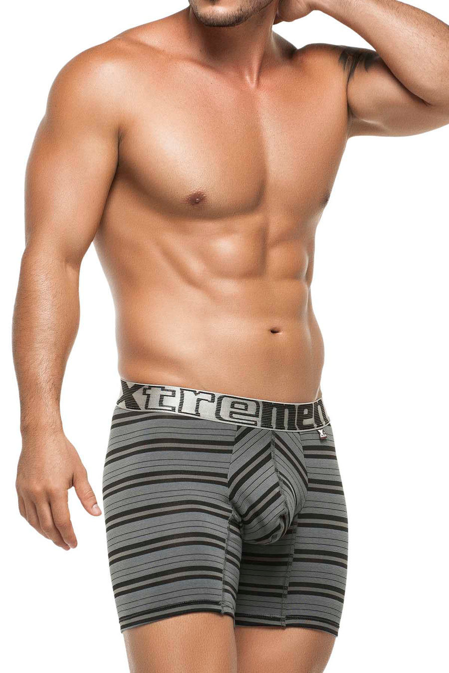 Xtremen Grey Thin Stripes Boxer Brief