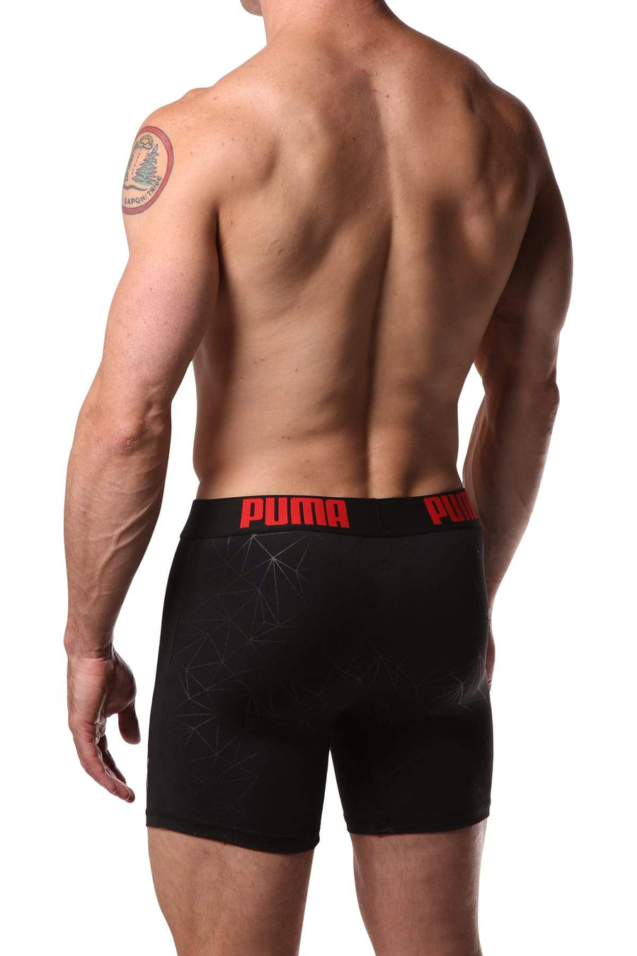 PUMA Black Geometric Print Boxer Brief
