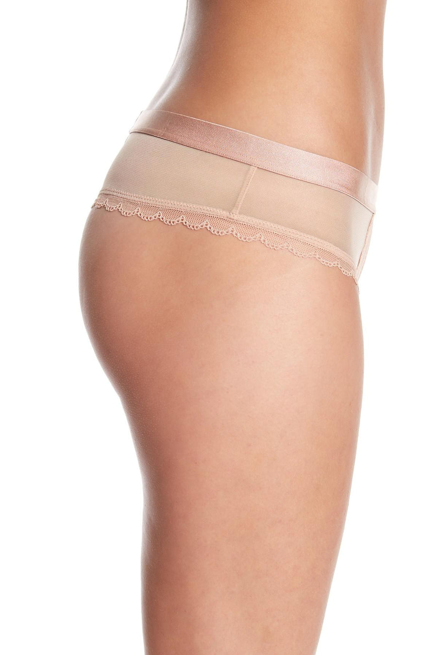b.tempt'd Mahogany-Rose/Nude b.cherished Mesh/Lace Thong