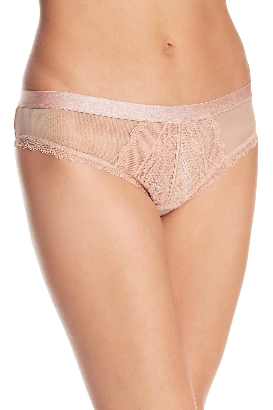 b.tempt'd Mahogany-Rose/Nude b.cherished Mesh/Lace Thong