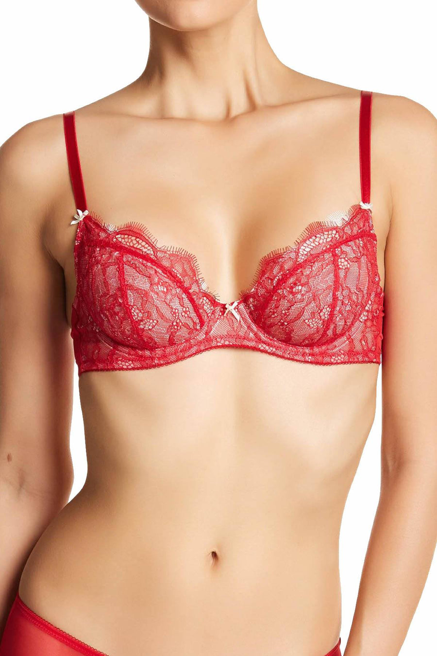 b.tempt'd Tango-Red/Vanilla-Ice b.sultry Balconette Bra