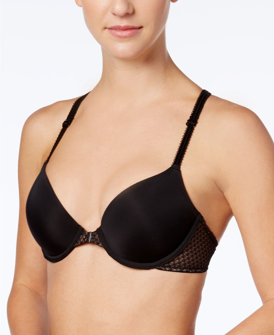 b.tempt'd b.captivating Front Close Racerback Bra in Night Black