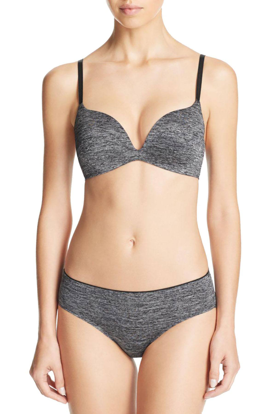 b.tempt'd b.splendid Dark-Grey Wire-Free Push-Up Bra