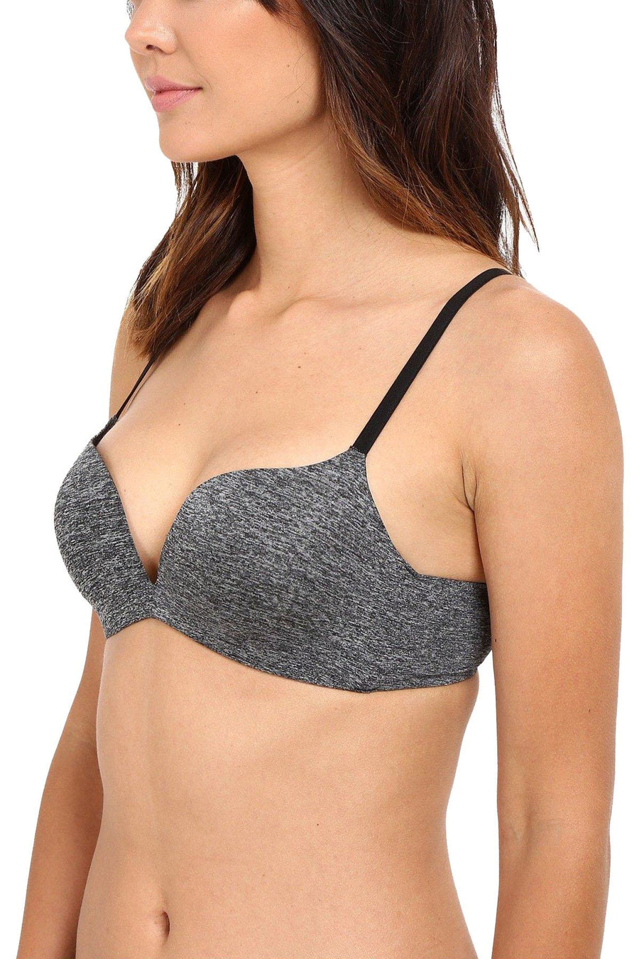 b.tempt'd b.splendid Dark-Grey Wire-Free Push-Up Bra