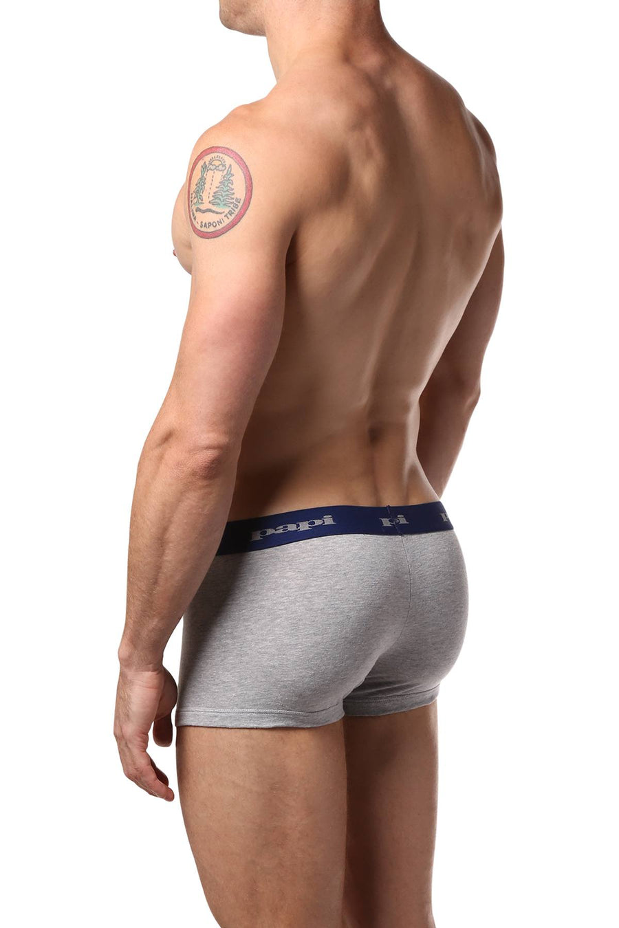 Papi Grey/Blue/Print Brazilian Trunk 3-Pack