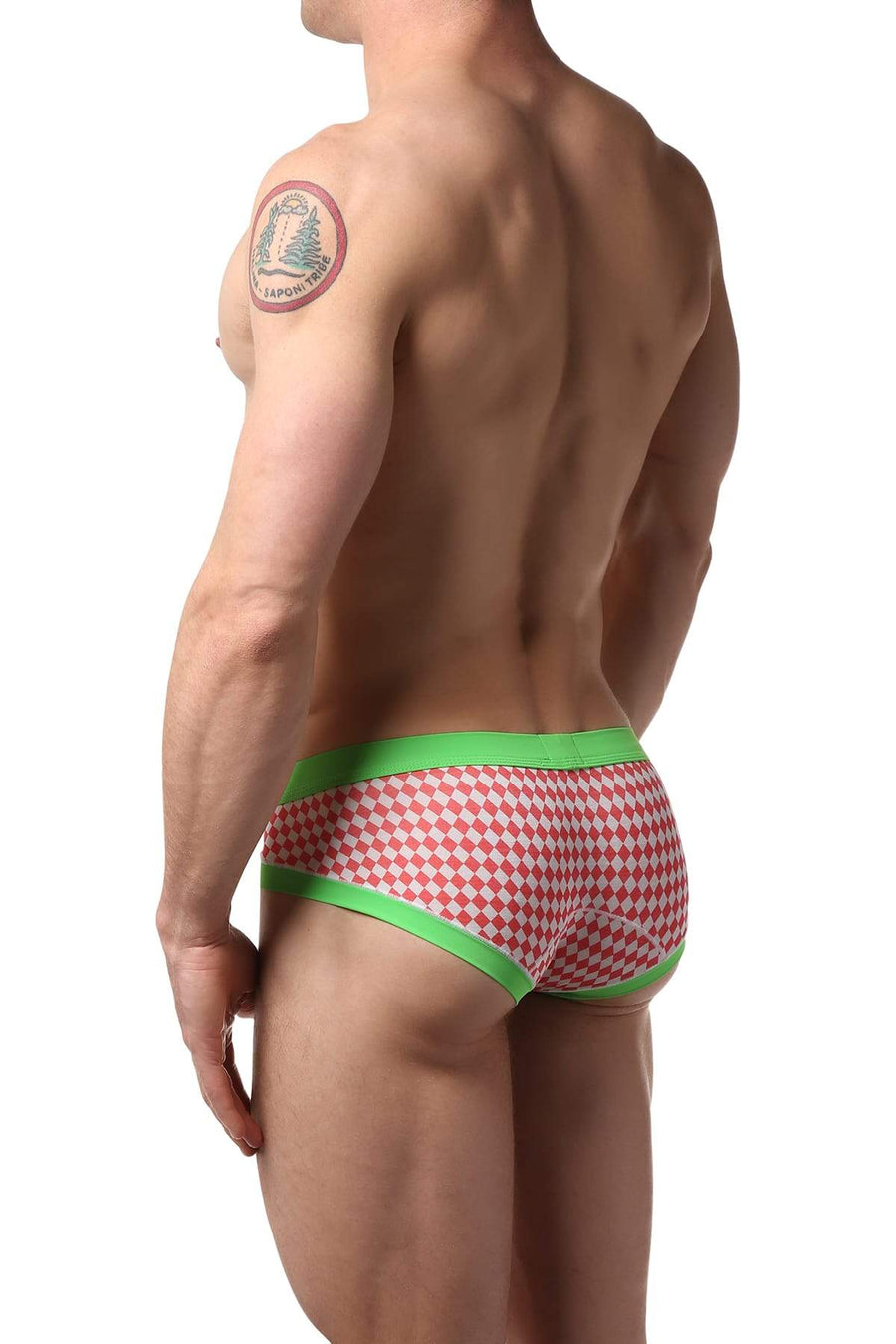 Manview Green Checkered Brief