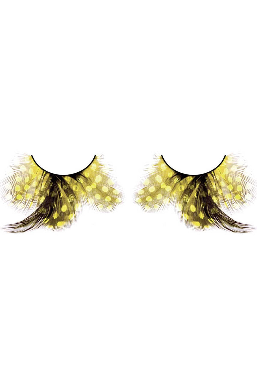 Baci Yellow Polka-Dot Feather Paradise Dreams Eyelashes