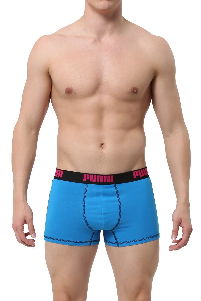 Puma Blue & Grey Cotton Stretch Trunk 2-Pack
