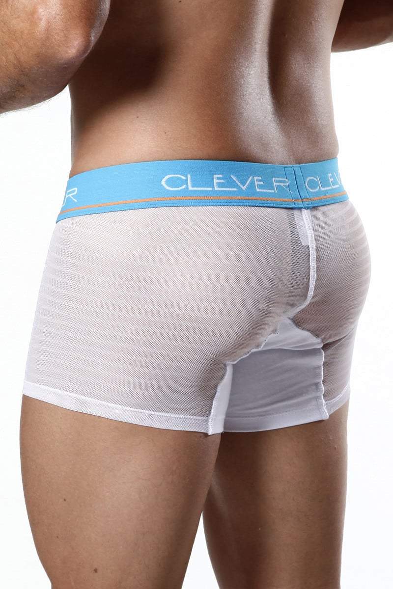 Clever White Mesh Stripe Boxer Brief