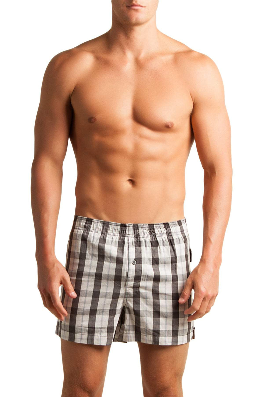 C-IN2 Graph Grey Woven Plaid Boxer
