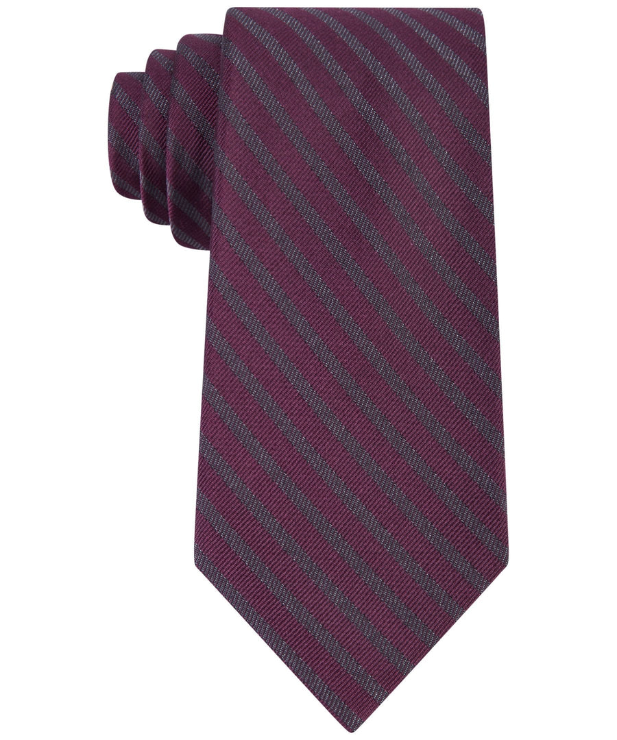 Calvin Klein Graphite Glitter Stripe Tie Burgundy One Size