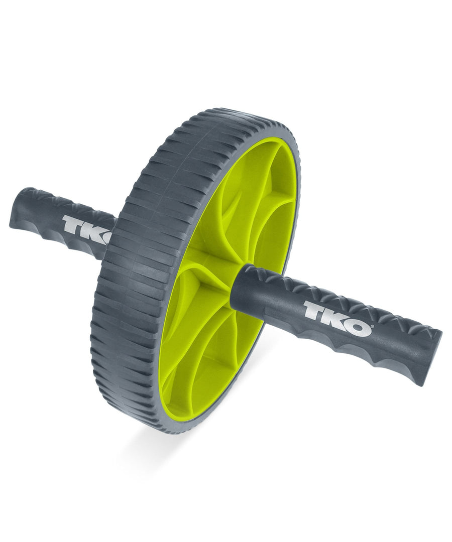 TKO Ab Wheel Exercise Roller Core Training Workout, Charcoal/Lime