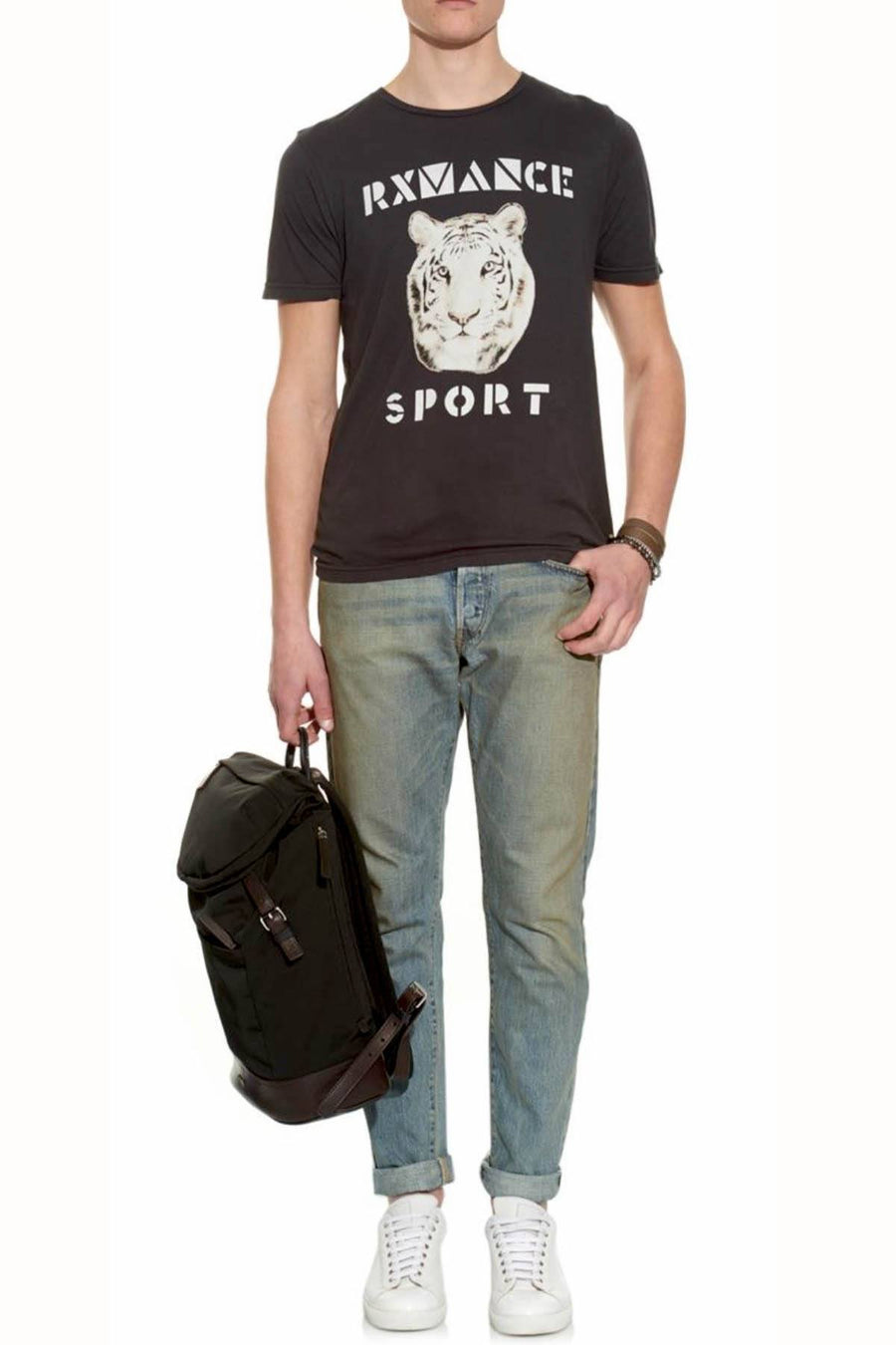Rxmance Unisex Black Tiger Crew T