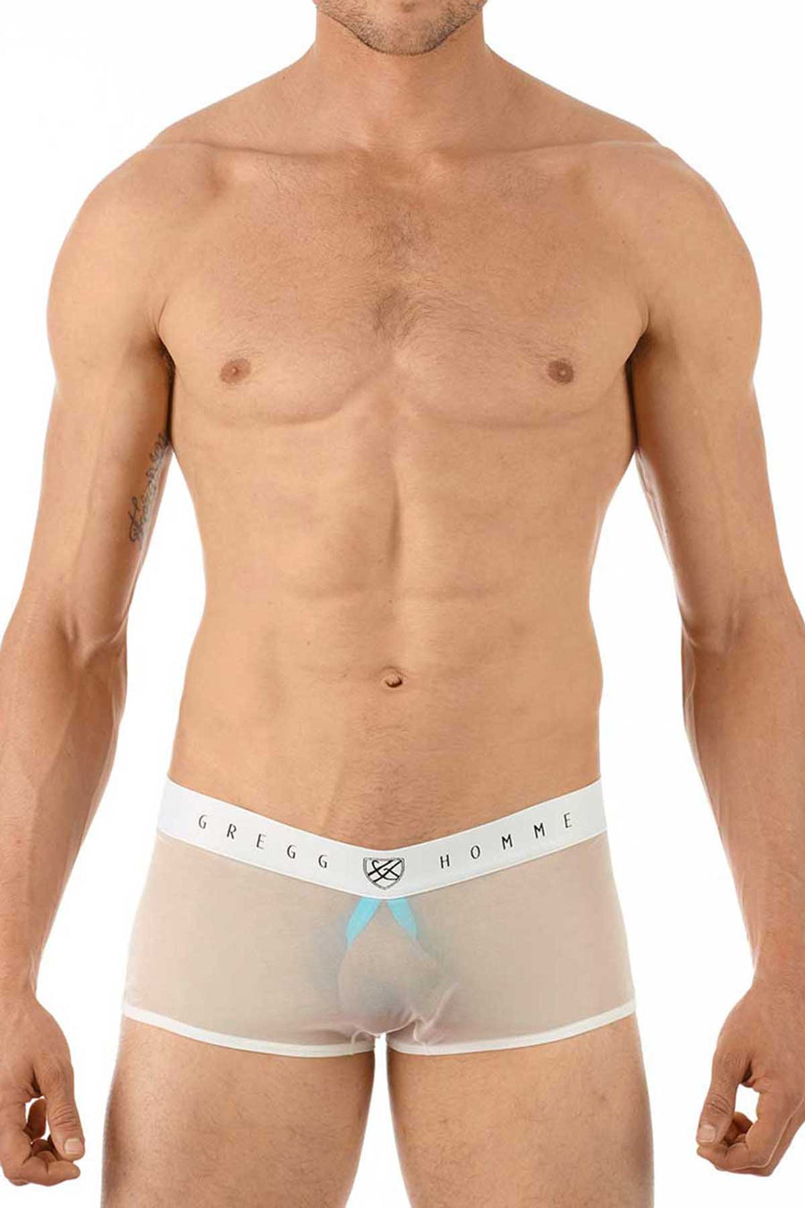 Gregg Homme White Erotik Ultra Sheer Mesh C-Ring Boxer Trunk