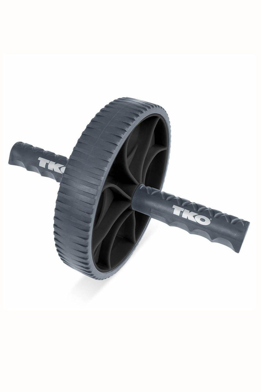 TKO Ab Wheel Exercise Roller Core Training Workout, Charcoal/Black