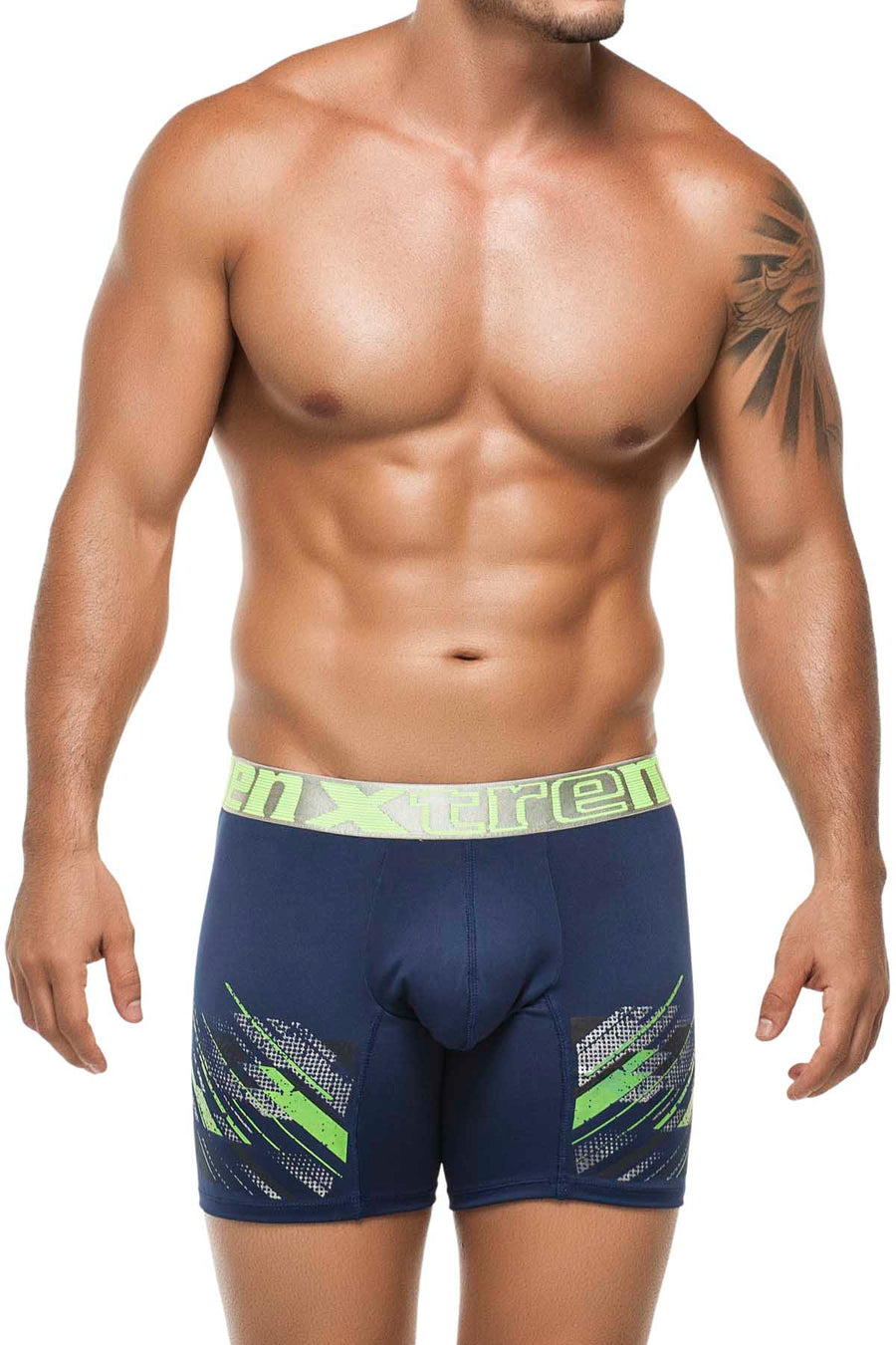 Xtremen Blue Craquel Boxer Brief