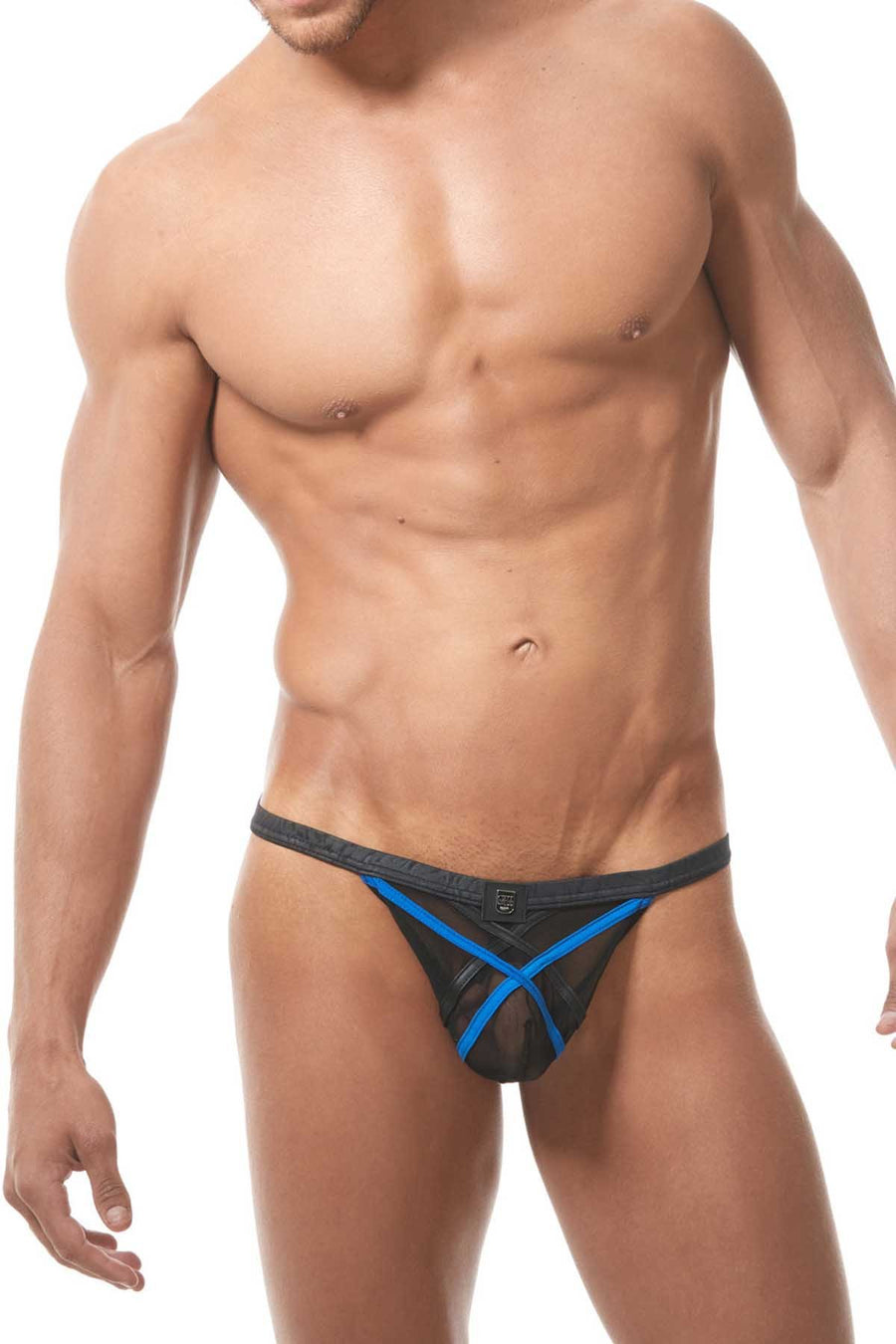Gregg Homme Black X-OTIK Italian Mesh C-Ring Thong