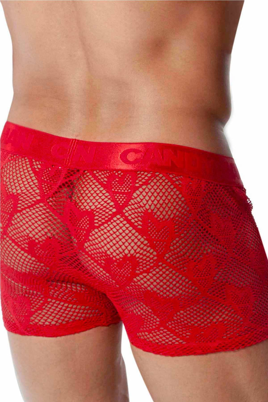 Candyman Red Fishnet Heart Boxer