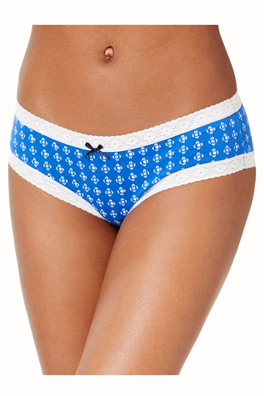 Tommy Hilfiger Blue Zig-Zag/Dots Cotton/Lace Cheeky Brief