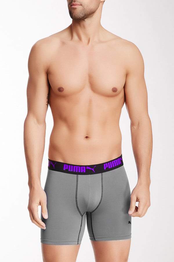 Puma Grey & Purple Performance Boxer Brief