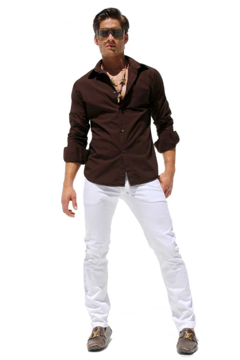 Rufskin Coffee Revolver Button Up