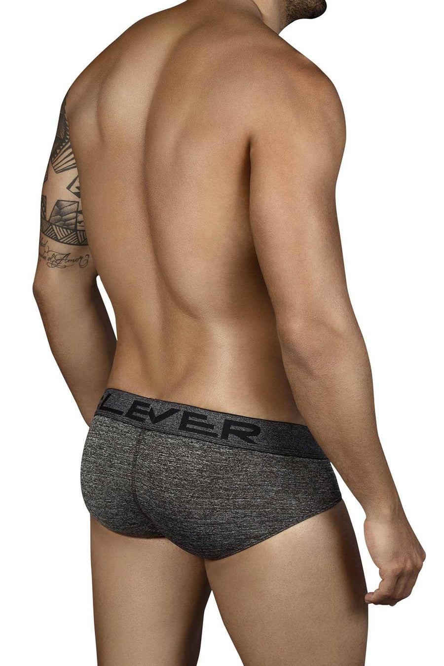 Clever Black Mottled Latin Brief