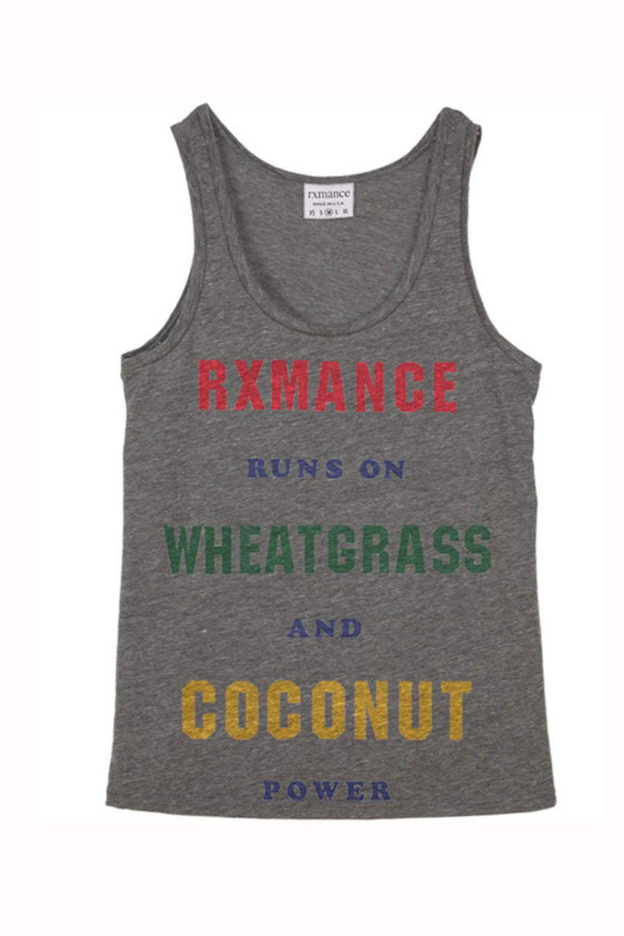 Rxmance Unisex Grey Runs On Tank Top