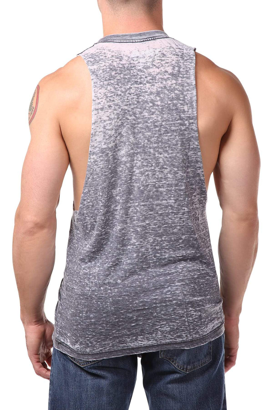 Y.M.L.A. Grey Burnout Split Muscle Tank