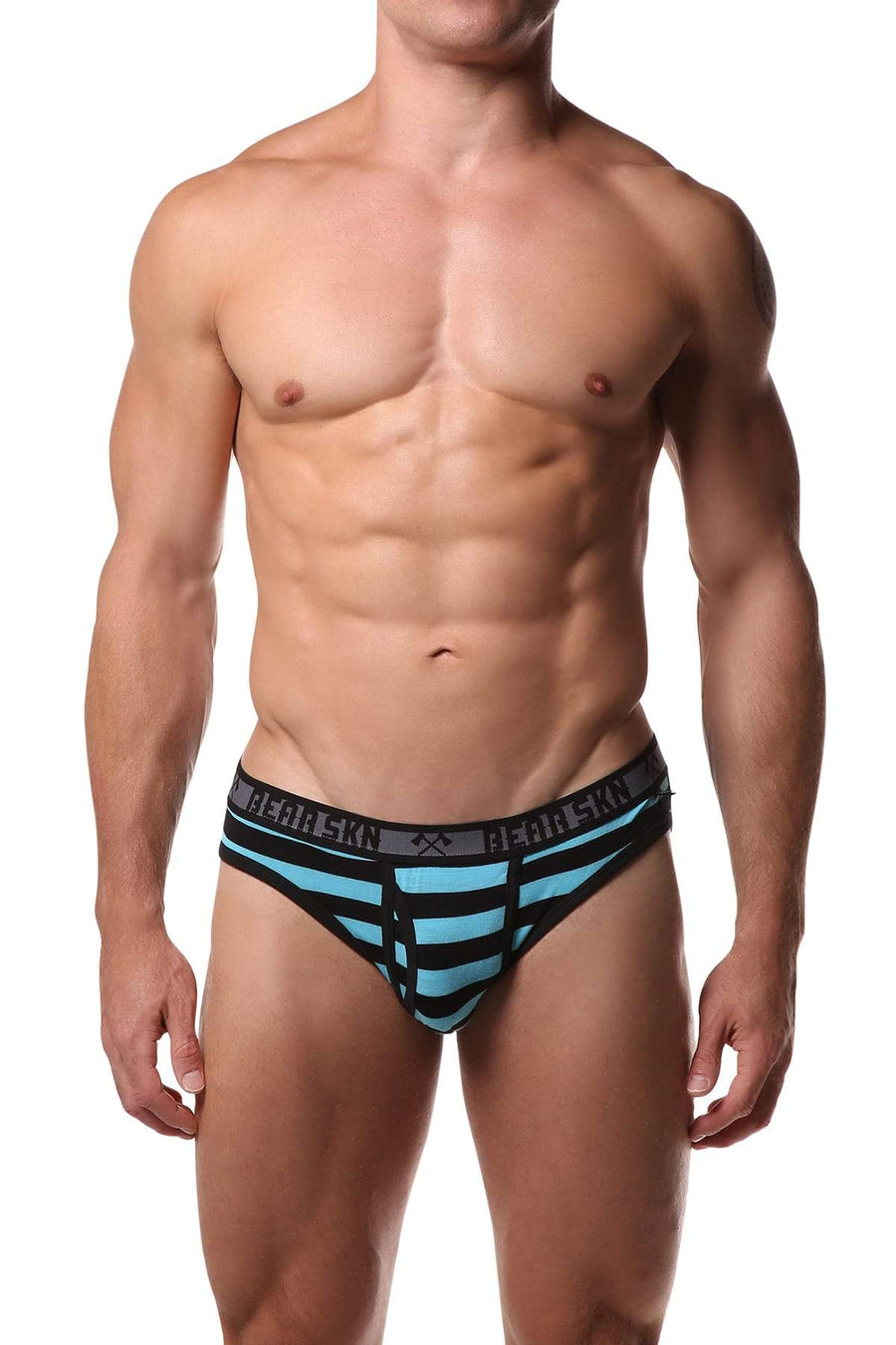 Bear Skn River Blue Stripe Bamboo Brief