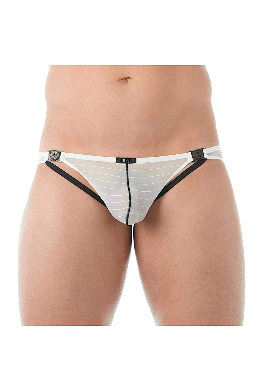 Gregg Homme White Mesh Suspender C-Ring Brief
