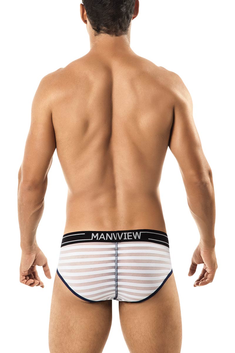 Manview White Sheer Bar Brief
