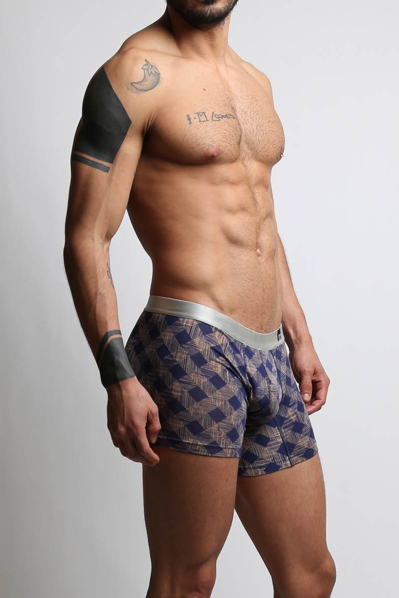 Mosmann Navy & Orange Plaid Long Boxer