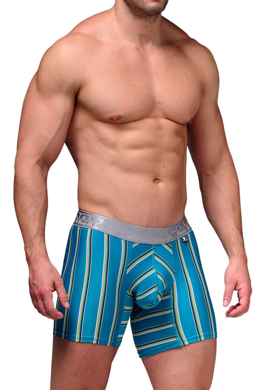 XTREMEN Turquoise Classic Stripes Boxer Brief