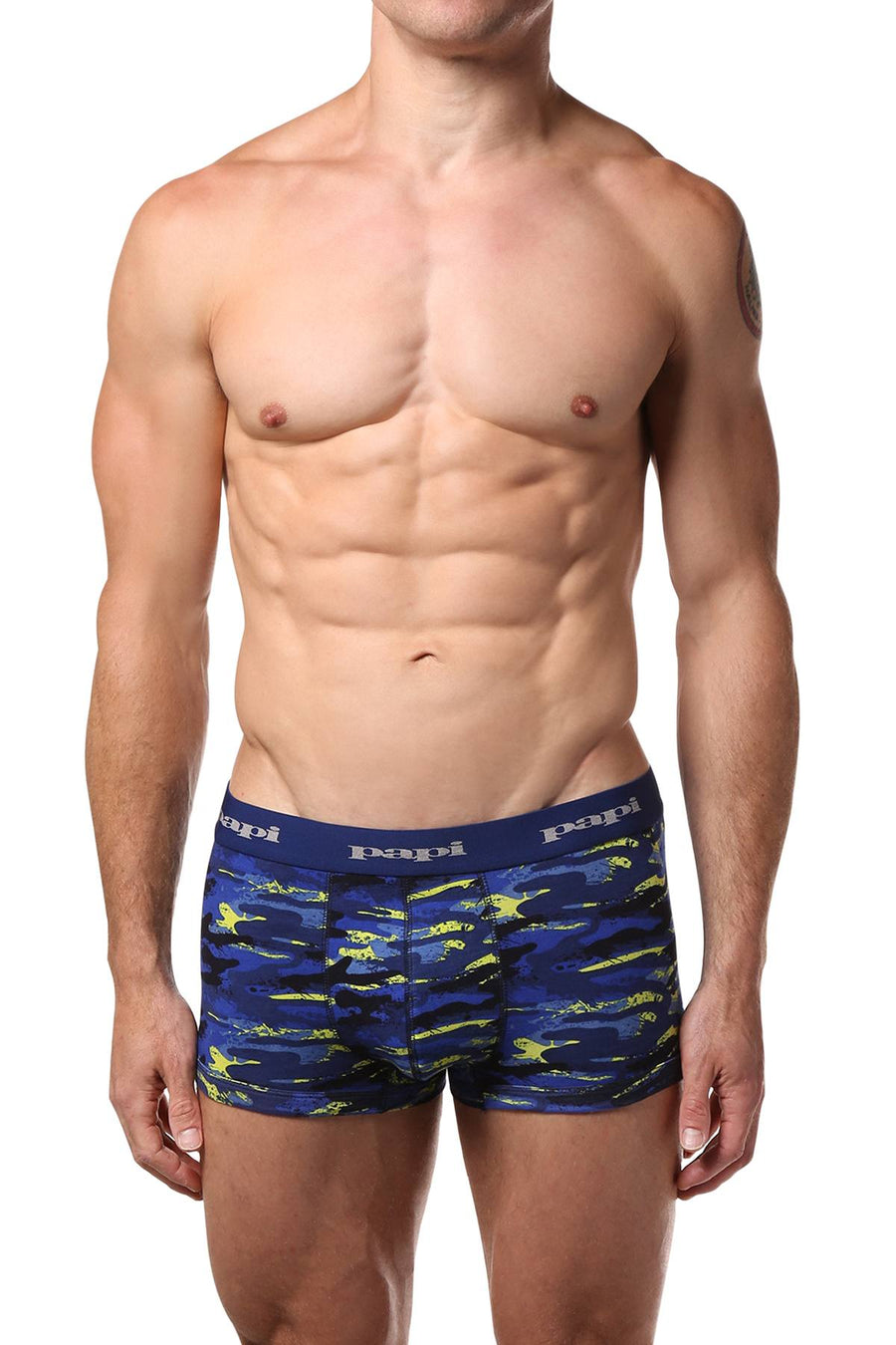 Papi Grey/Blue/Print Brazilian Trunk 3-Pack
