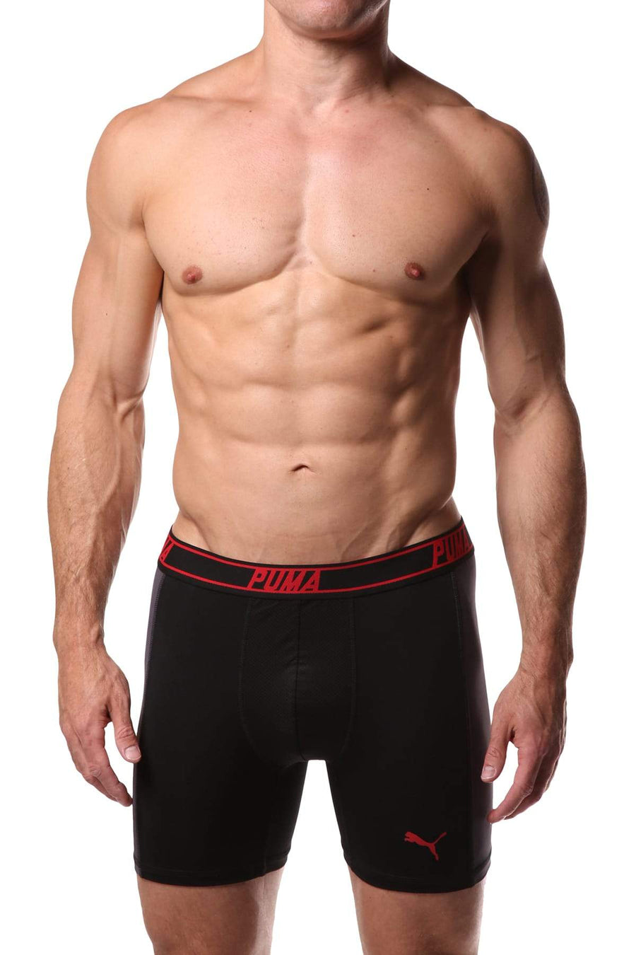 PUMA Black & Grey Solid Side Panel Boxer Brief