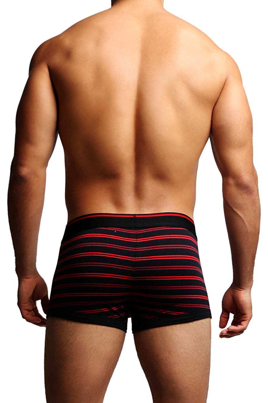 2-Pack Black & Red Stripes Stretch Brazilian Trunks