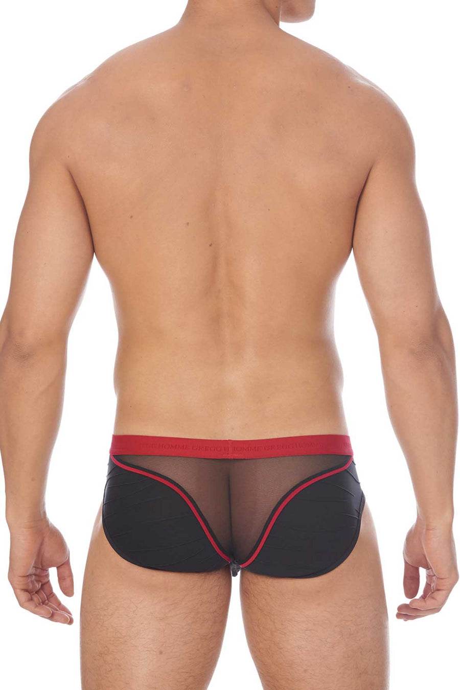 Gregg Homme Black Cheeky Mesh C-Ring Brief