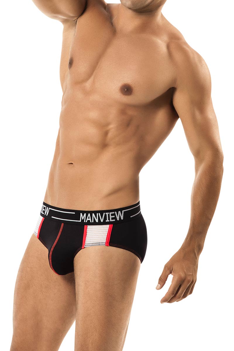 Manview Black Craven Microfiber Brief