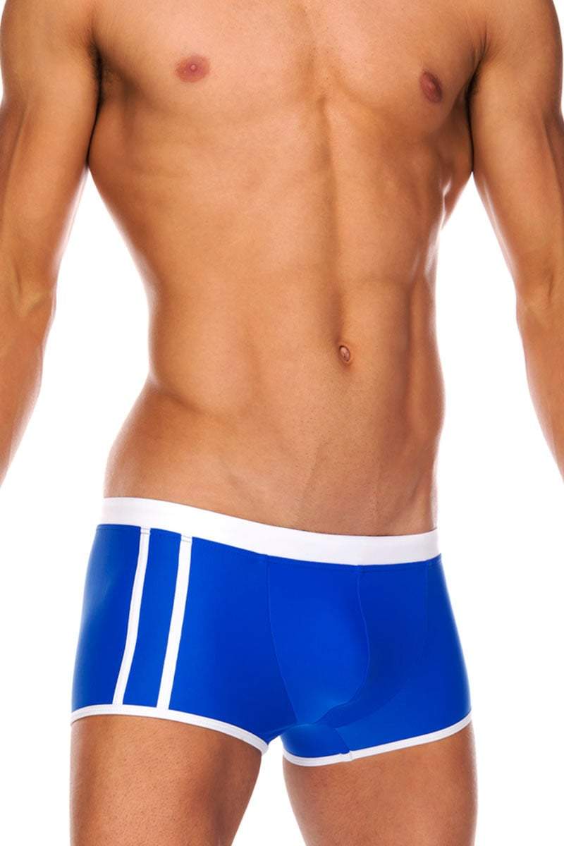 Tribe Cobalt & White Indian Swim Trunk