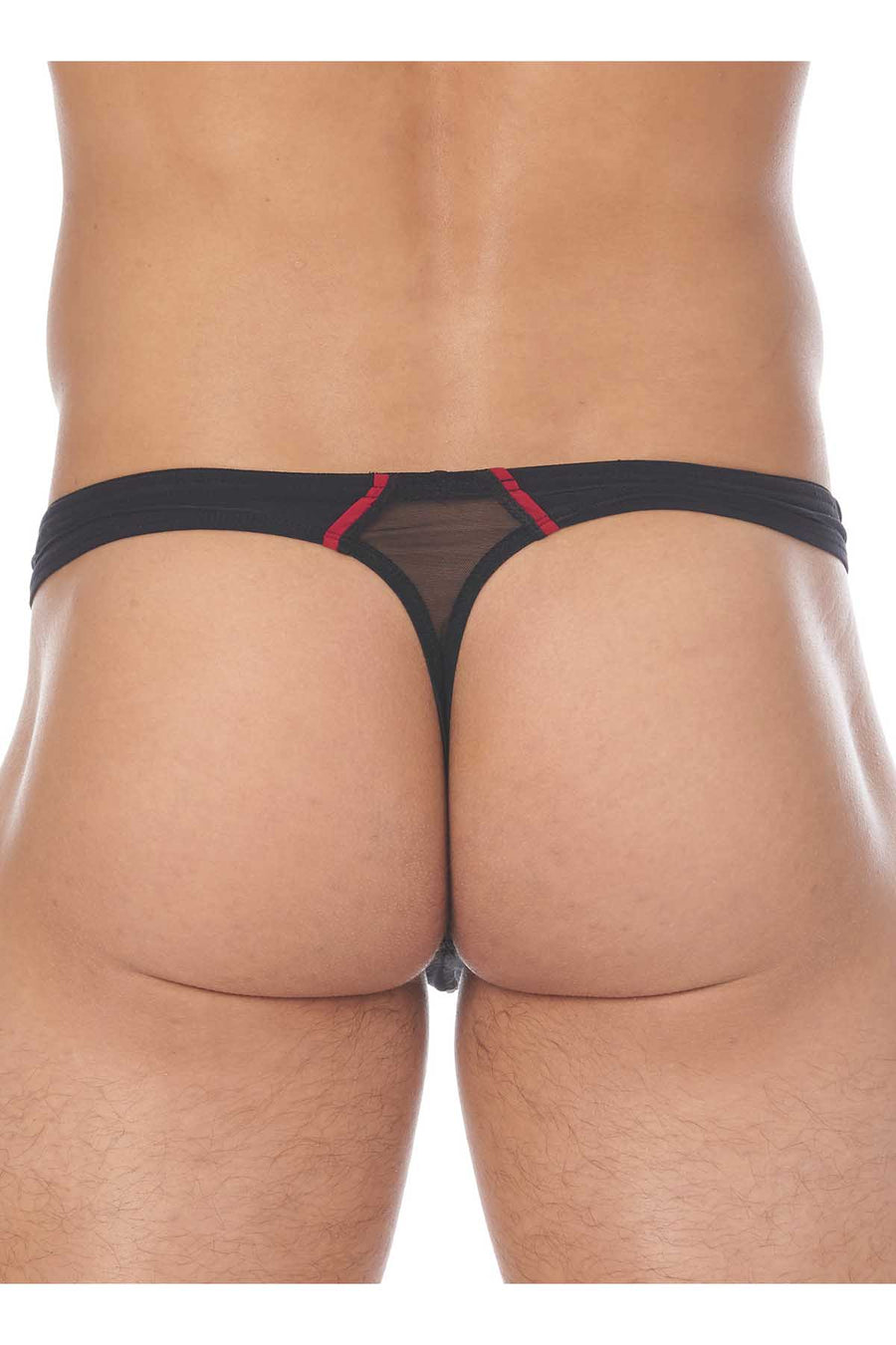 Gregg Homme Black Cheeky Mesh C-Ring Thong
