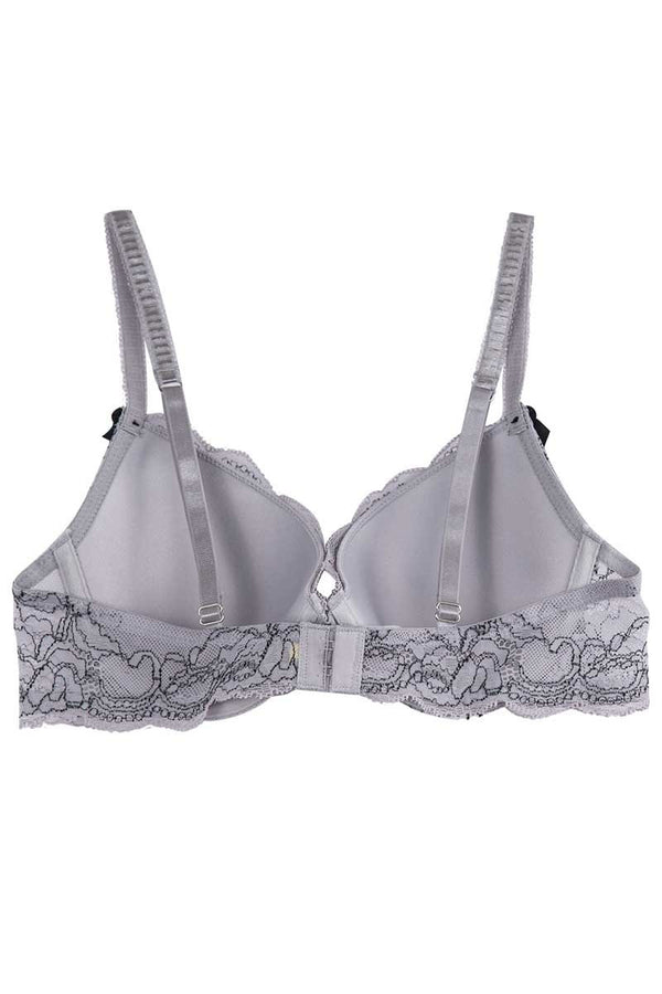 Catherine Malandrino Grey Corded Lace Demi Bra