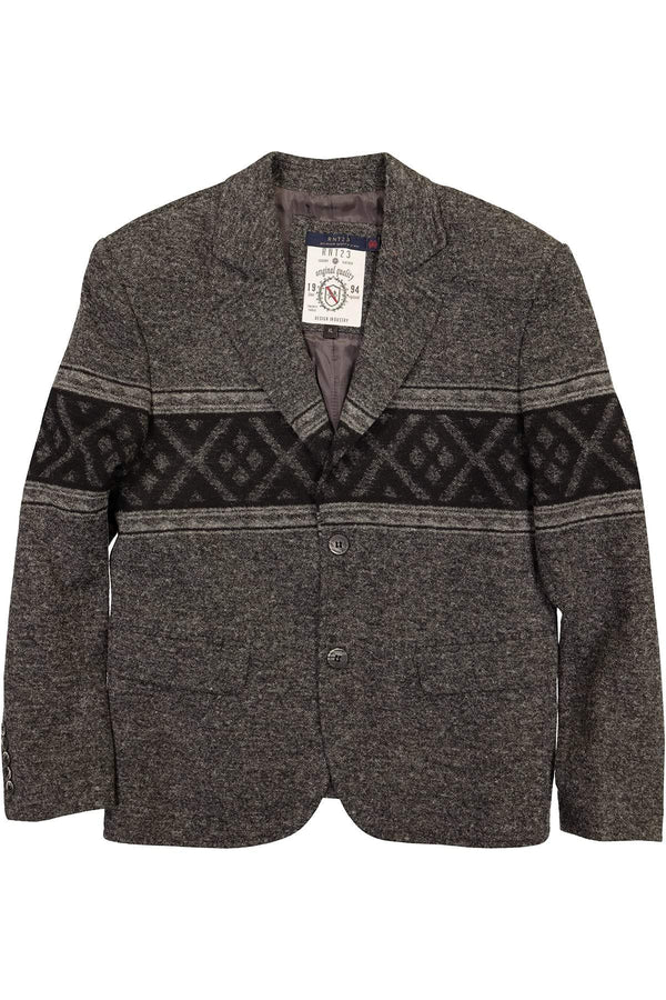 RNT23 Grey Printed Contrast Blazer