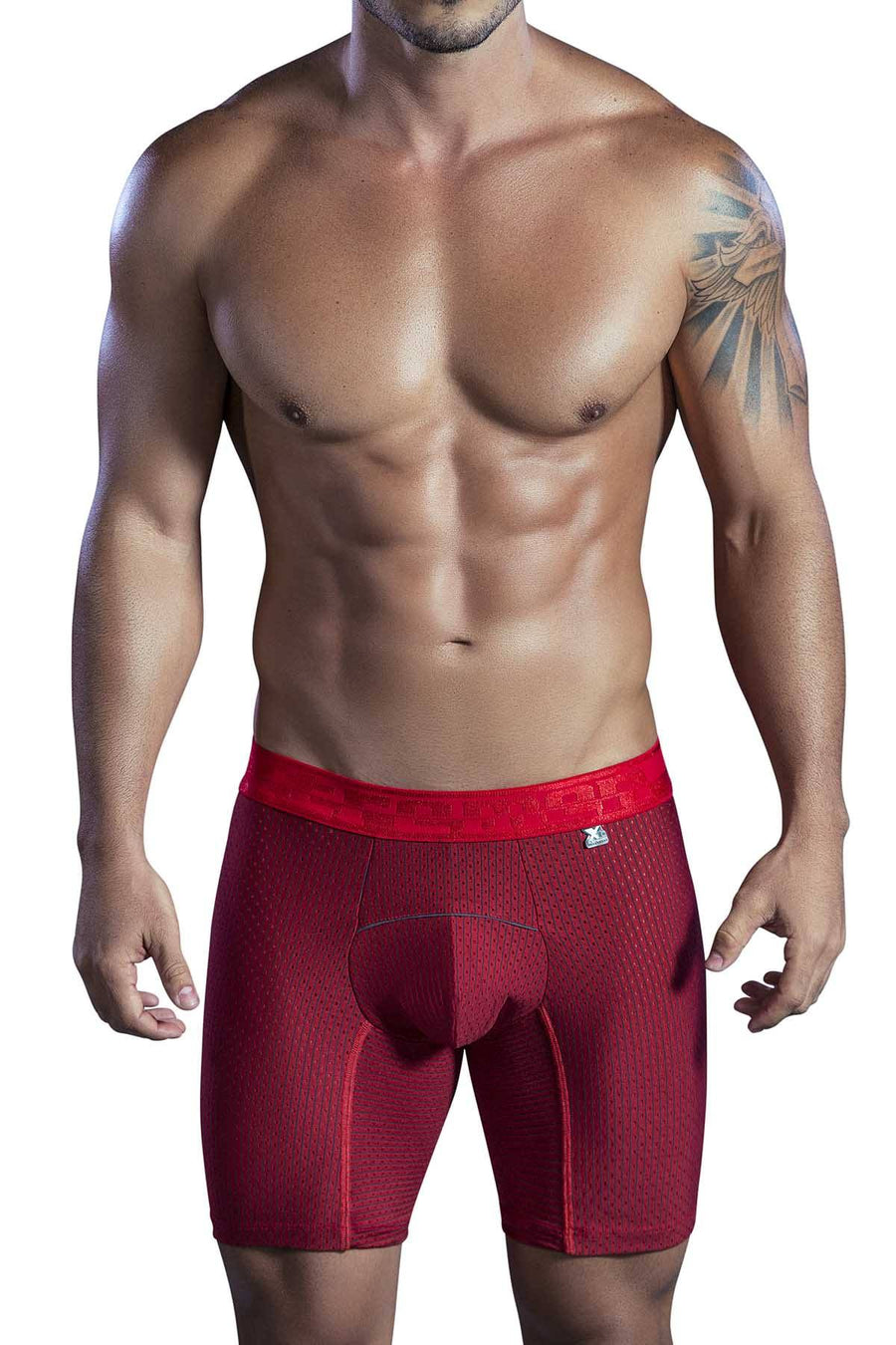 XTREMEN Red Pinstripe Microfiber Boxer Brief