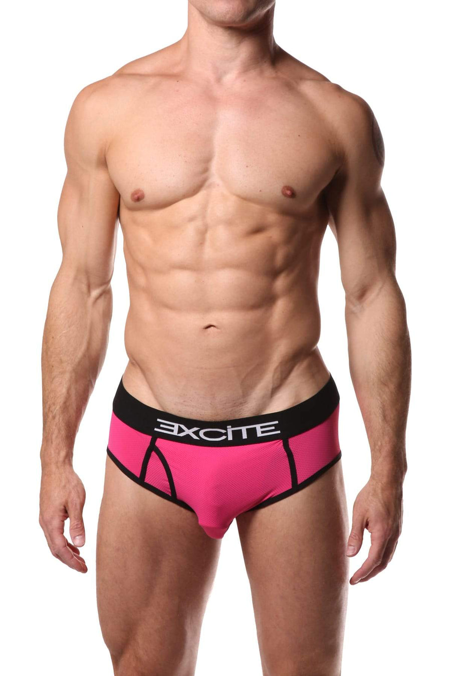 EXCiTE Pink Contrast Mesh Jock Briefs